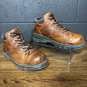 GBX Men’s Brown Leather Work Boots Size 11M Lace-Up Rugged Sole Y2K